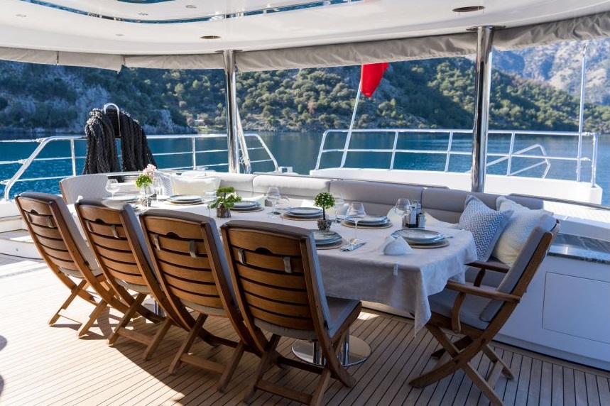 LONG ISLAND Main Deck Dining Luxury Yacht Browser by CHARTERWORLD